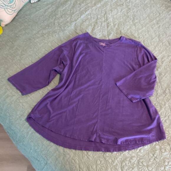 Westbound woman Tops - Westbound Woman Three Quarter Sleeve Tee Purple 3XL